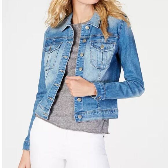 Kut from the Kloth Jackets & Blazers - Kut from the Kloth Amelia Light Blue Distressed Jean Jacket Size S